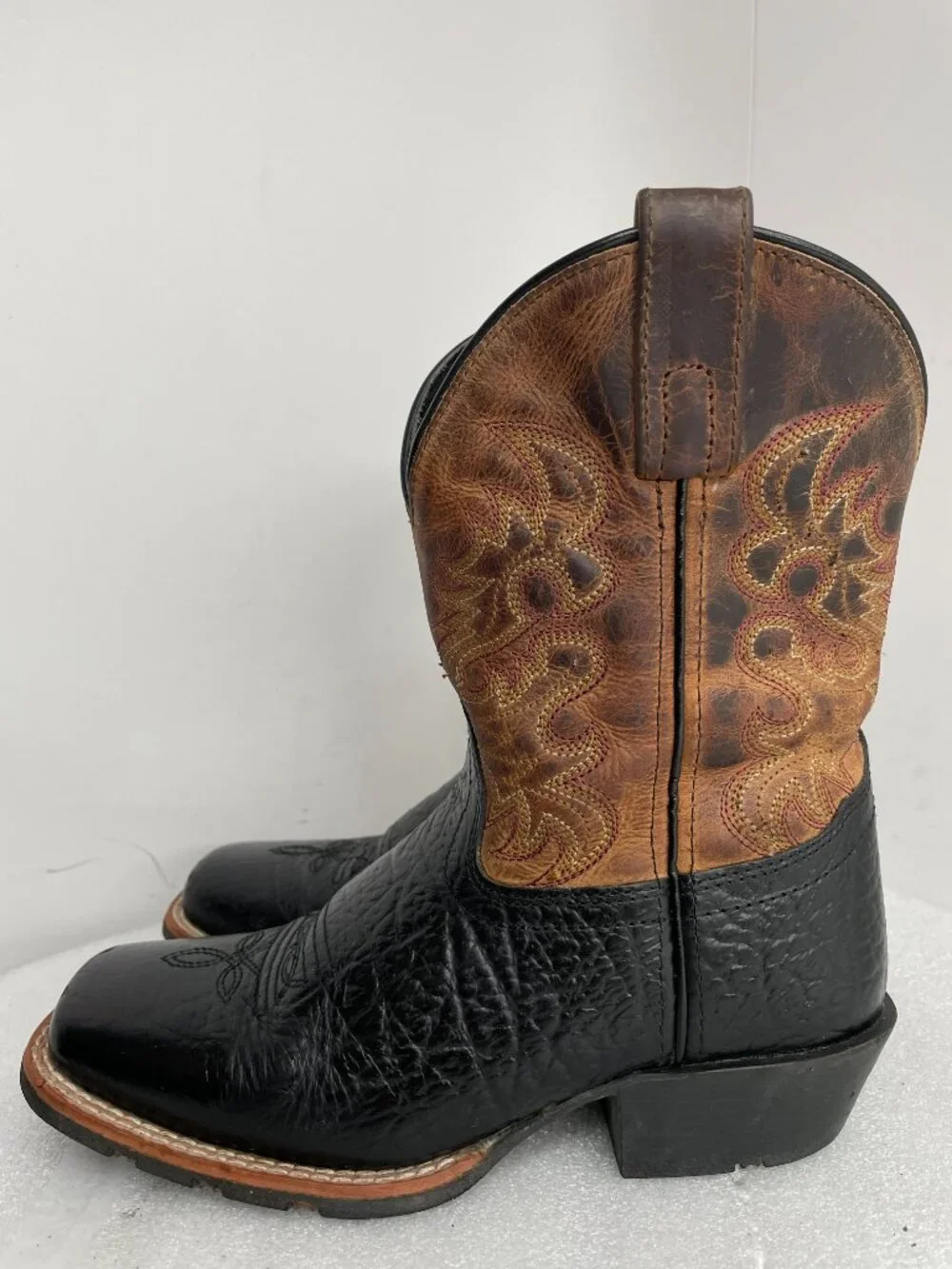 Dan Post Little River Brown Cowboy Boots Western Square Toe Kids Boys Size 1.5